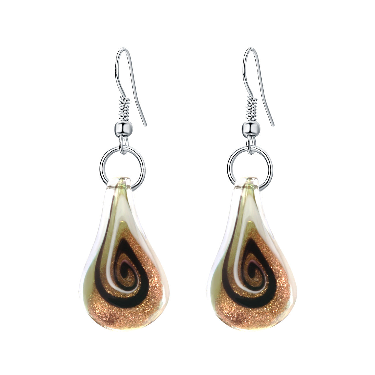 Wholesale Blue Orange Messy Silk Flat Water Drop Glass Ethnic Style Necklace